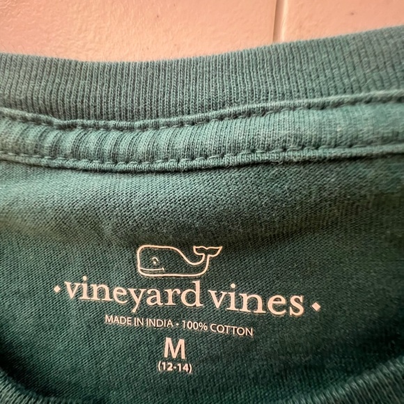 VINEYARD VINES GREEN CHRISTMAS LONG SLEEVE KIDS POCKET TEE MEDIUM (12-14) - Picture 8 of 9